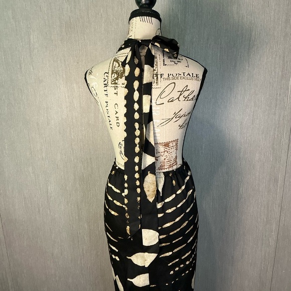 Banana Republic Elegant Black and Cream Halter Jumpsuit Size XL - Picture 8 of 16